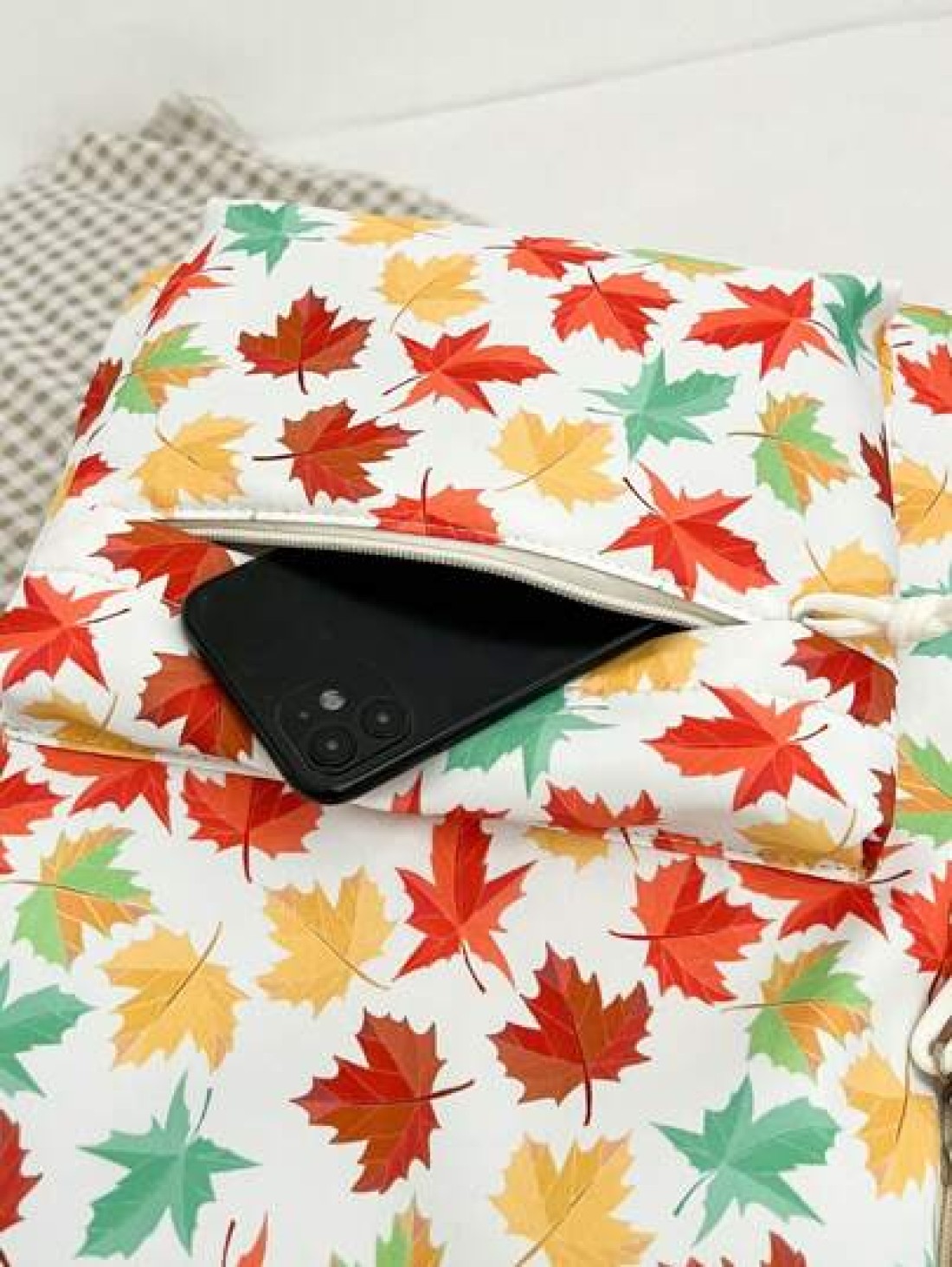 1 Pc Casual Maple Leaf Print Double Shoulder Backpack Zipper Closure Adjustable Straps School Bag Lightweight Student Bag Casual Daypack Large Capacity Backpack With Laptop Compartment Bookbag For Stu
