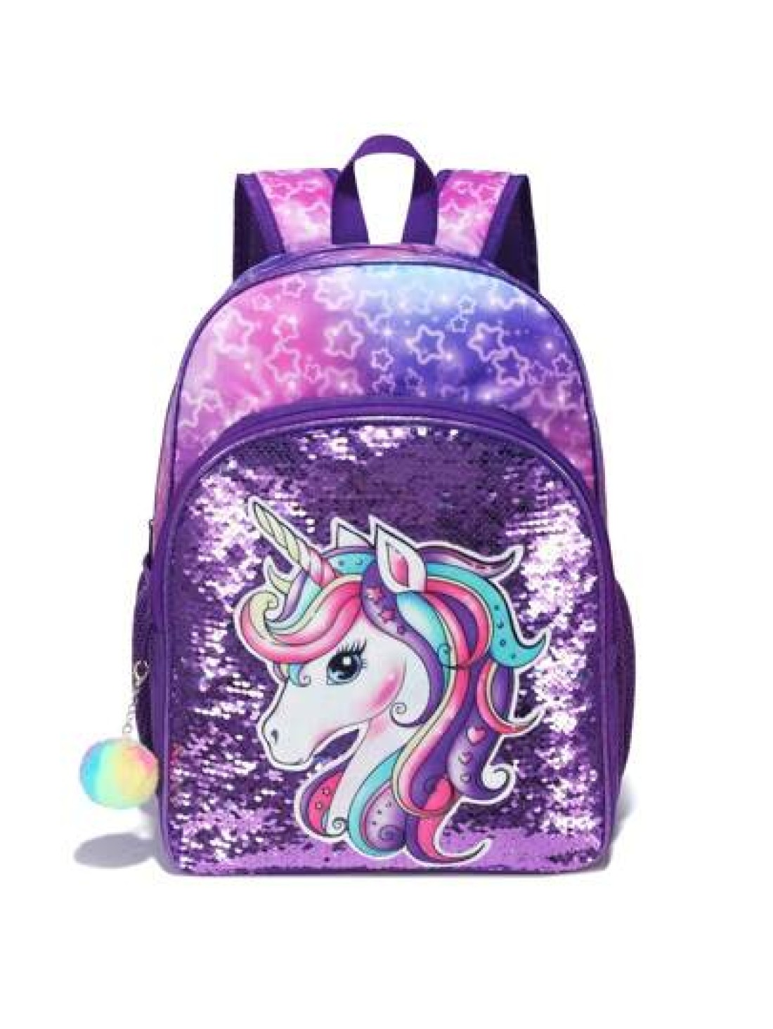 3PCSBackpack Sequined Backpack Shoulder Bag Lunch Box Pencil Case