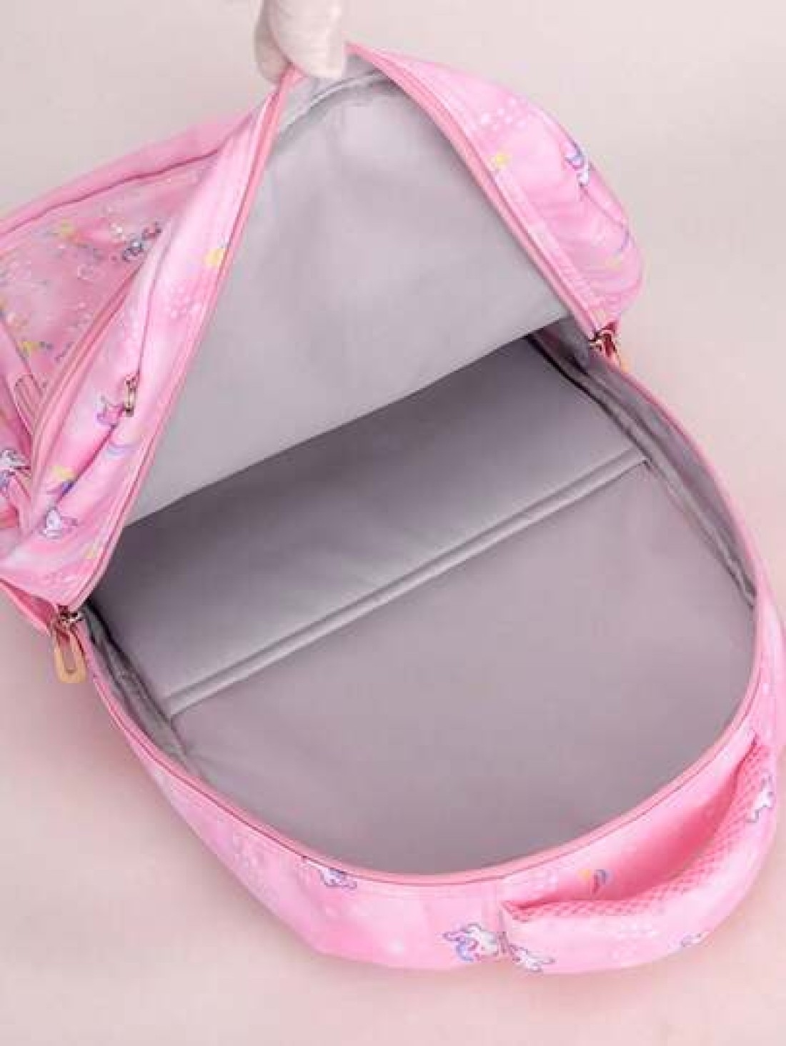 Large Capacity Shockproof Multi Layer Children s Backpack Waterproof Schoolbag With Pendant Decoration Printed Unicorn Pattern Shoulder Bag