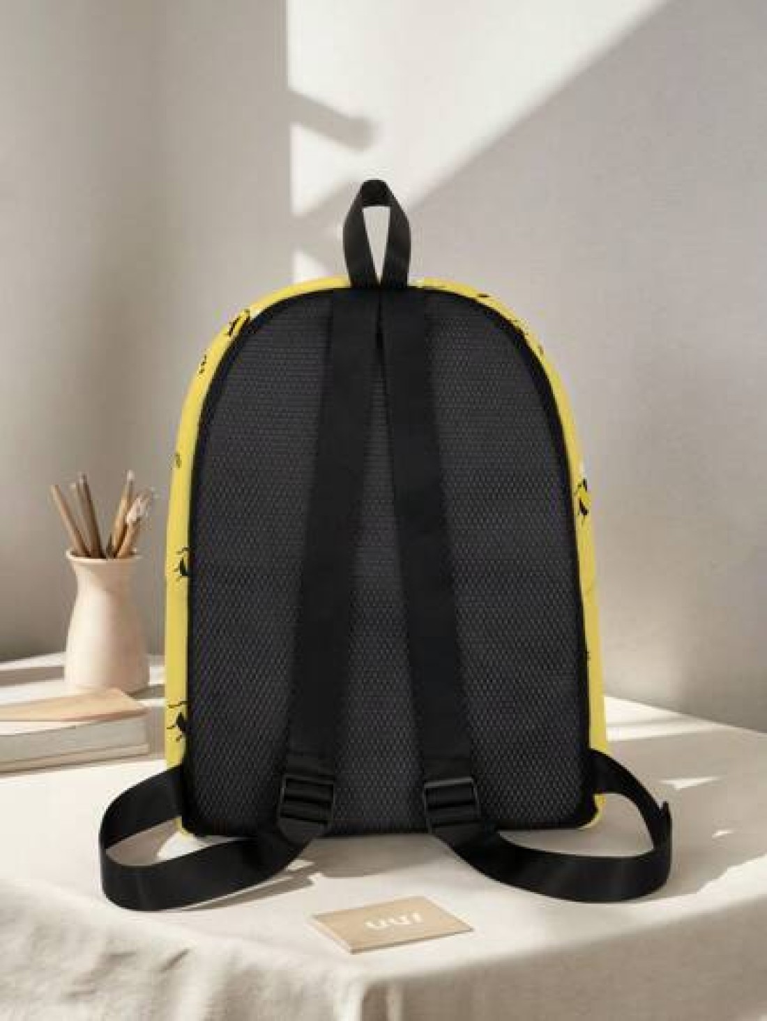 1pc Cute Duck Pattern Pocket Backpack Zipper Closure Pocketed Backpack Stylish For Boys And Girls Suitable For School And Outdoor Activities