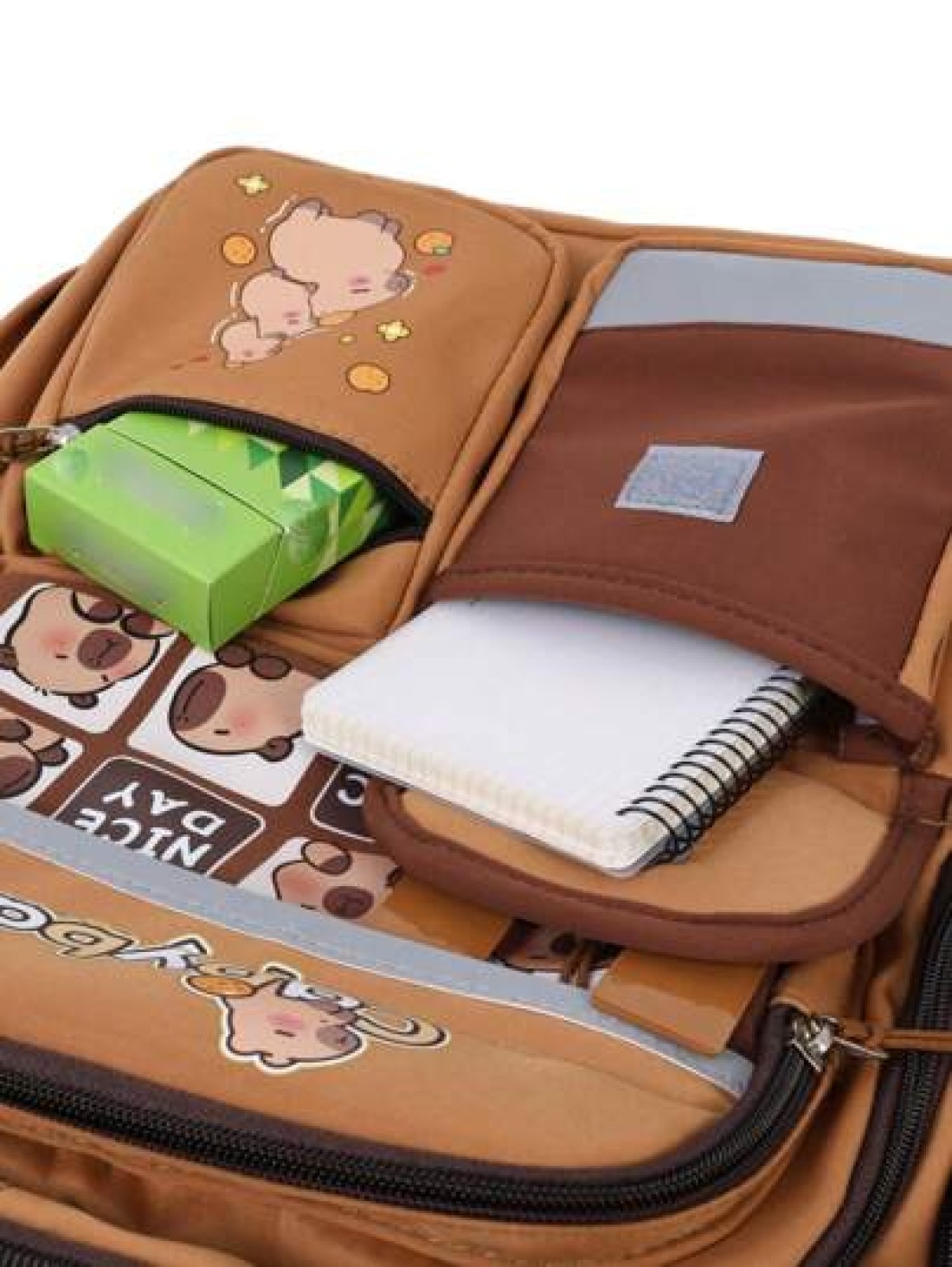 1 Pc Cute Cartoon Capybara Backpack Large Capacity Multiple Pockets Schoolbag With Adjustable Shoulder Sraps And Lightweight Design Bookbag Perfect For Students Teens And Kids For School Back To Schoo