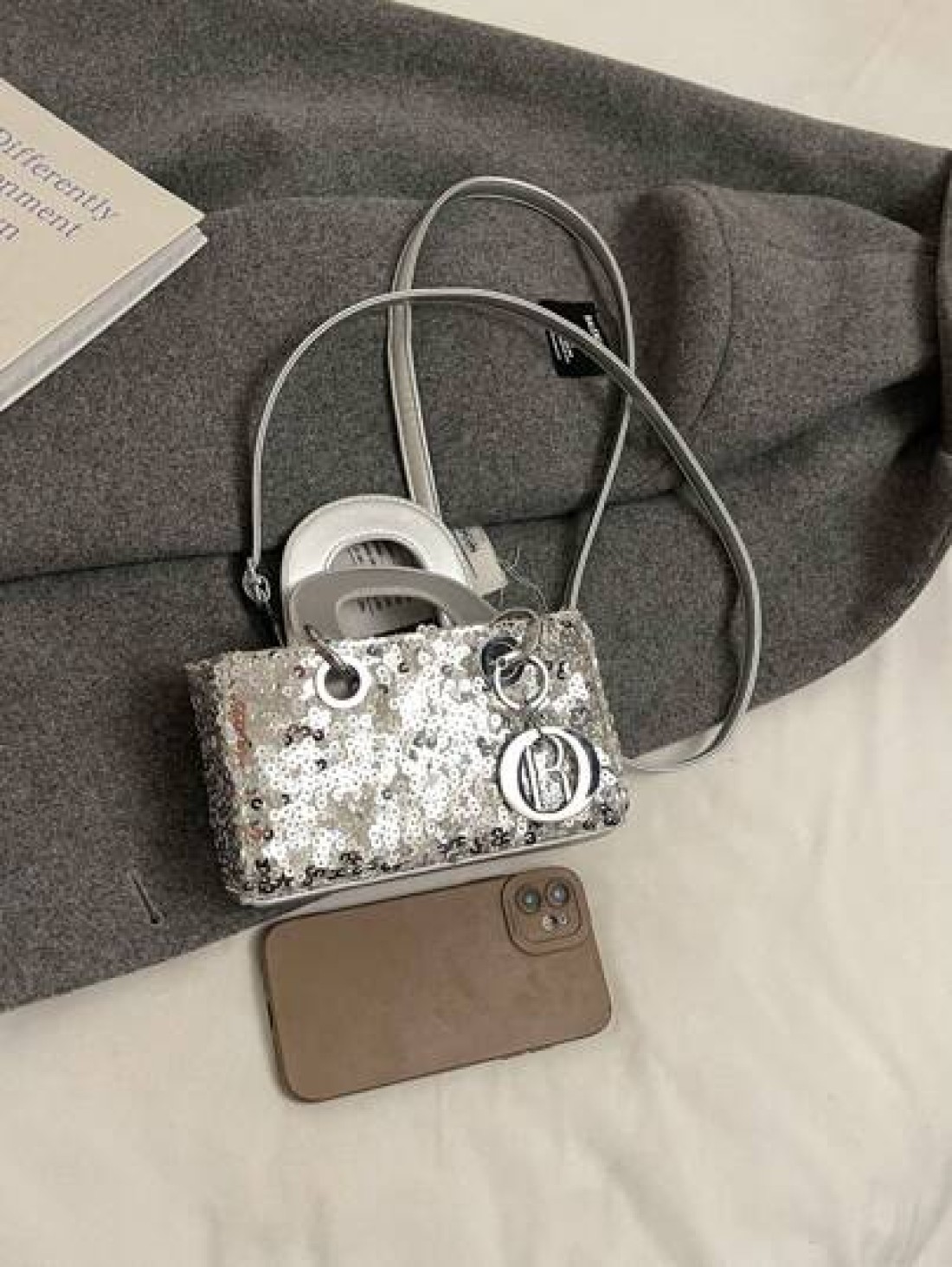 New Sequin European And American Style Pendant Chain Handbag Crossbody Bag Phone Pouch Mini Square Bag