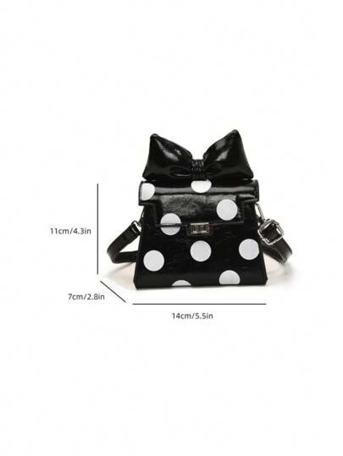 1pc Fashionable And Cute Polka Dot Kelly French Retro High End One Shoulder Crossbody Handheld Mini Lipstick Bag Children s Bag With A Fashionable And Exquisite Polka Dot Shape Of The Small Square Bag