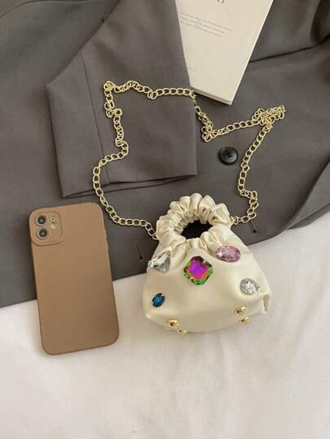 New Mini Cloud Bag Princess Diamond Handbag Clutch Shoulder Bag Diamond Evening Bag