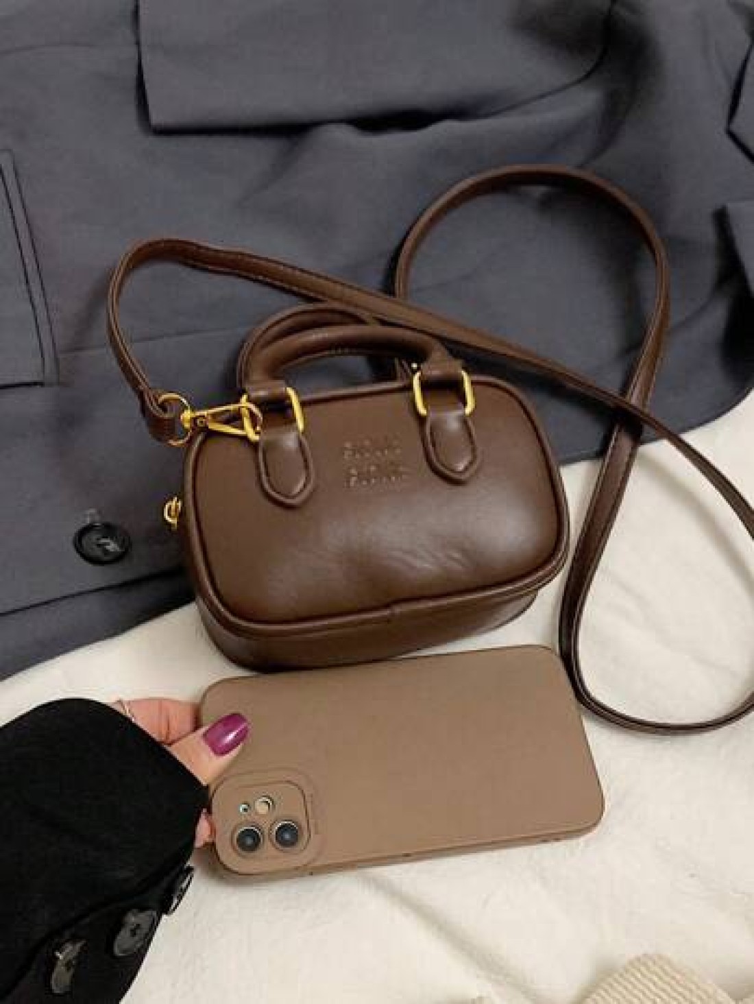 New Mini Bowling Ball Bag Retro Handbag Simple And Versatile Mainly Used For Hanging Decorative Items Small Capacity And Low Practicality
