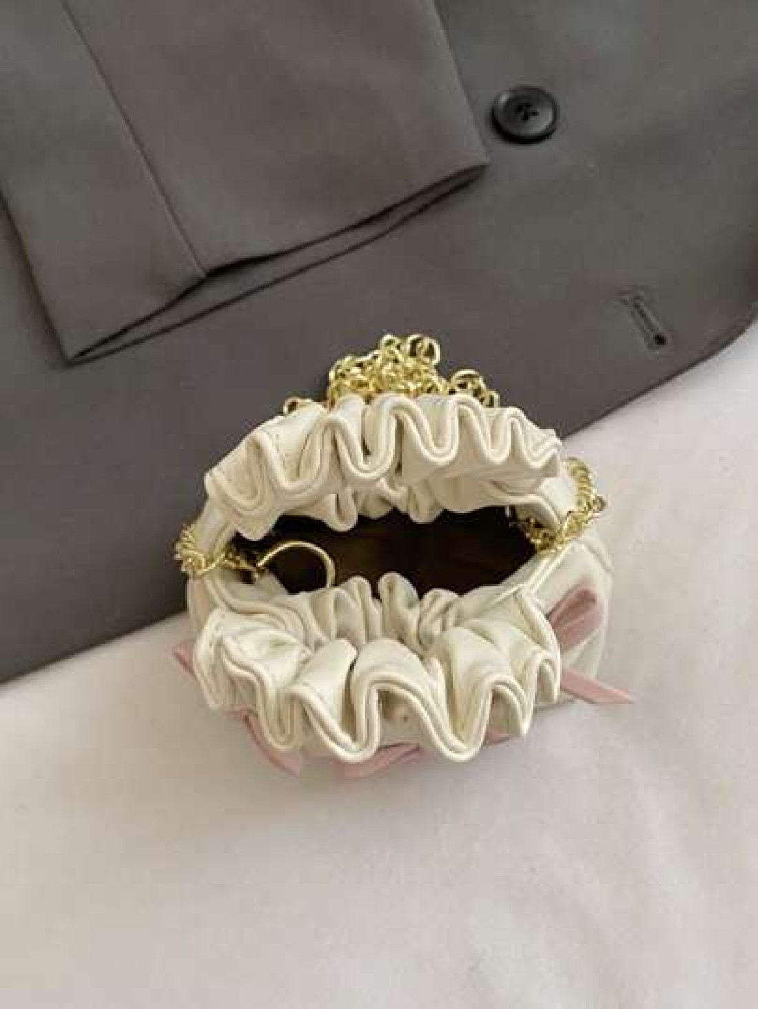 New Fashion Cloud Bag Mini Princess Bow Handbag Totes Crossbody Accessory Pouch Bow Decor Evening Bag