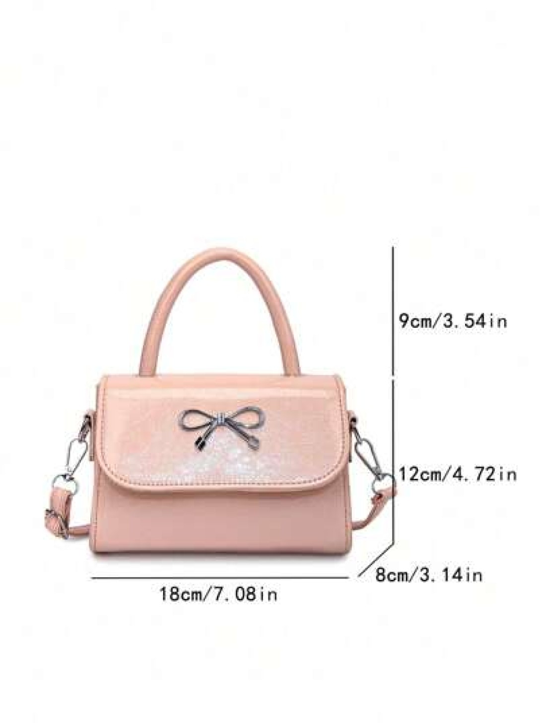 1pc Gentle And Sweet Bow Fashion Handbag Versatile Ins Shoulder Crossbody Bag Stylish And Gentle Small Square Bag With Bow Decoration Pu Material Magnetic Buckle Closure Crossbody Bag High End Solid C