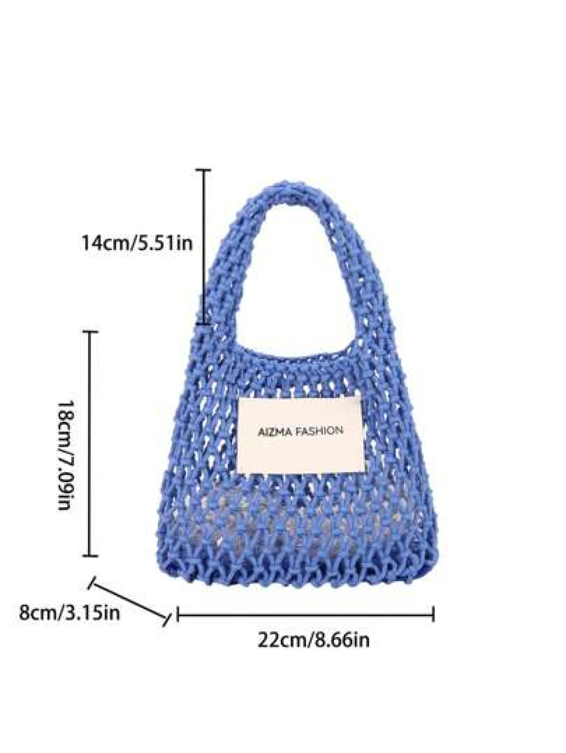 1pc Mini Handbag Nylon Open Closure Summer Hollow Woven Girl S Bag Handbag Seaside Small Mobile Phone Bag Comfortable Suitable For Daily Outings Travel Is A Perfect Gift For Girls