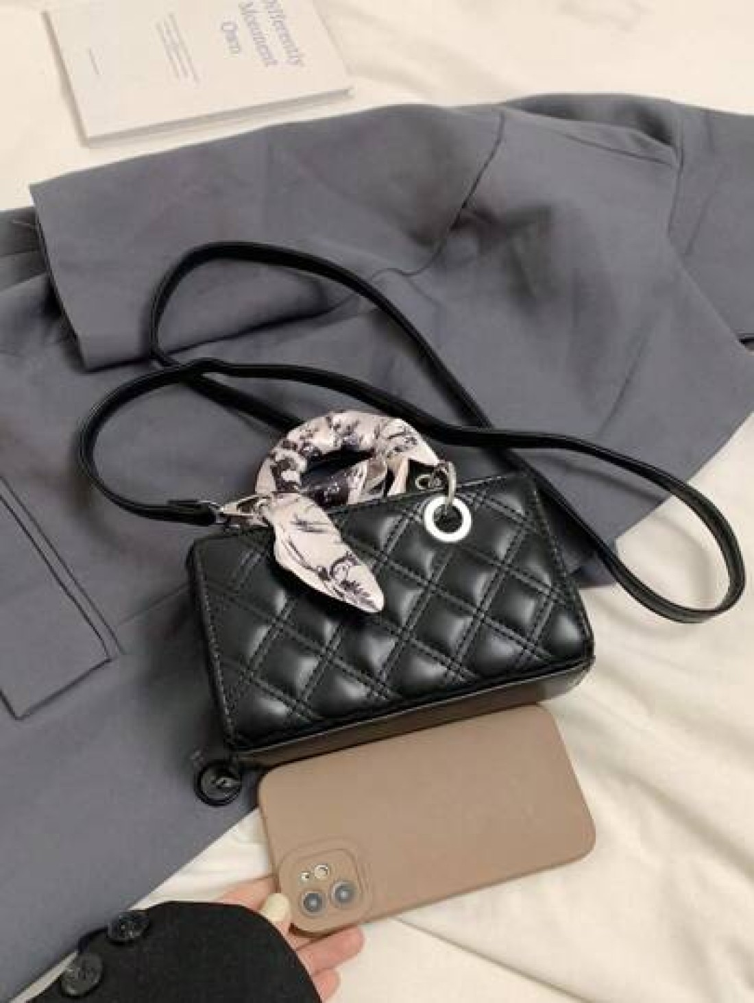 New Mini Handbag With Embroidered Scarf Lipstick Holder Fashion Crossbody Bag