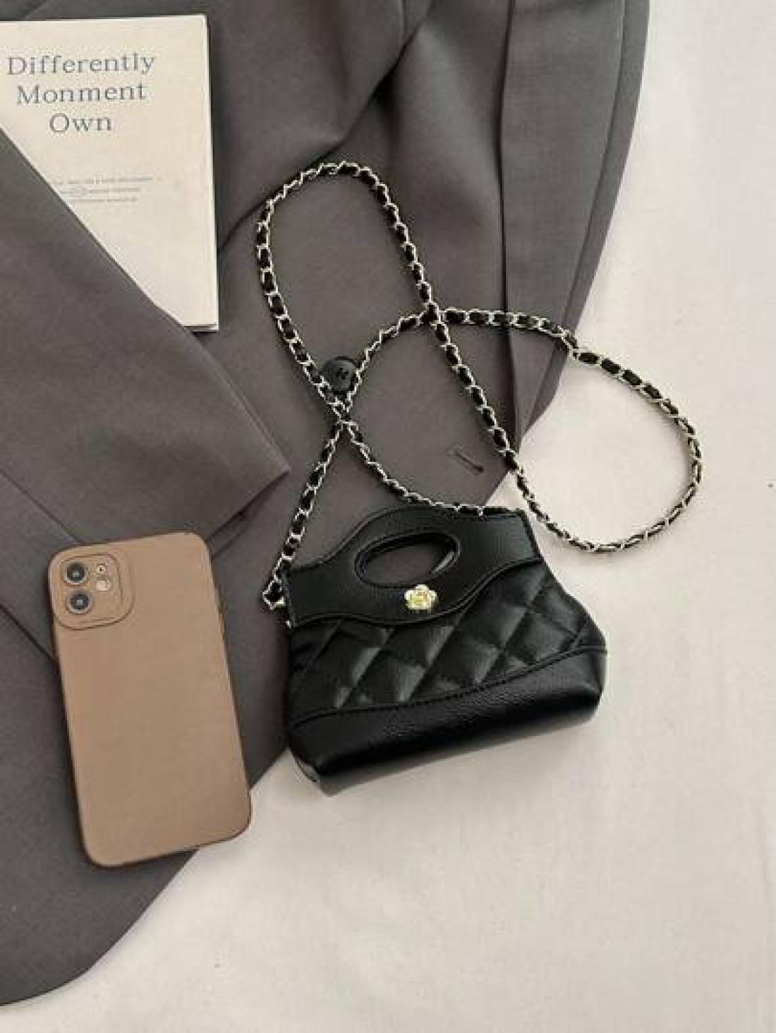 New Quilted Mini Handbag Contrast Color Small Crossbody Bag Lipstick Clutch Evening Mini Bag