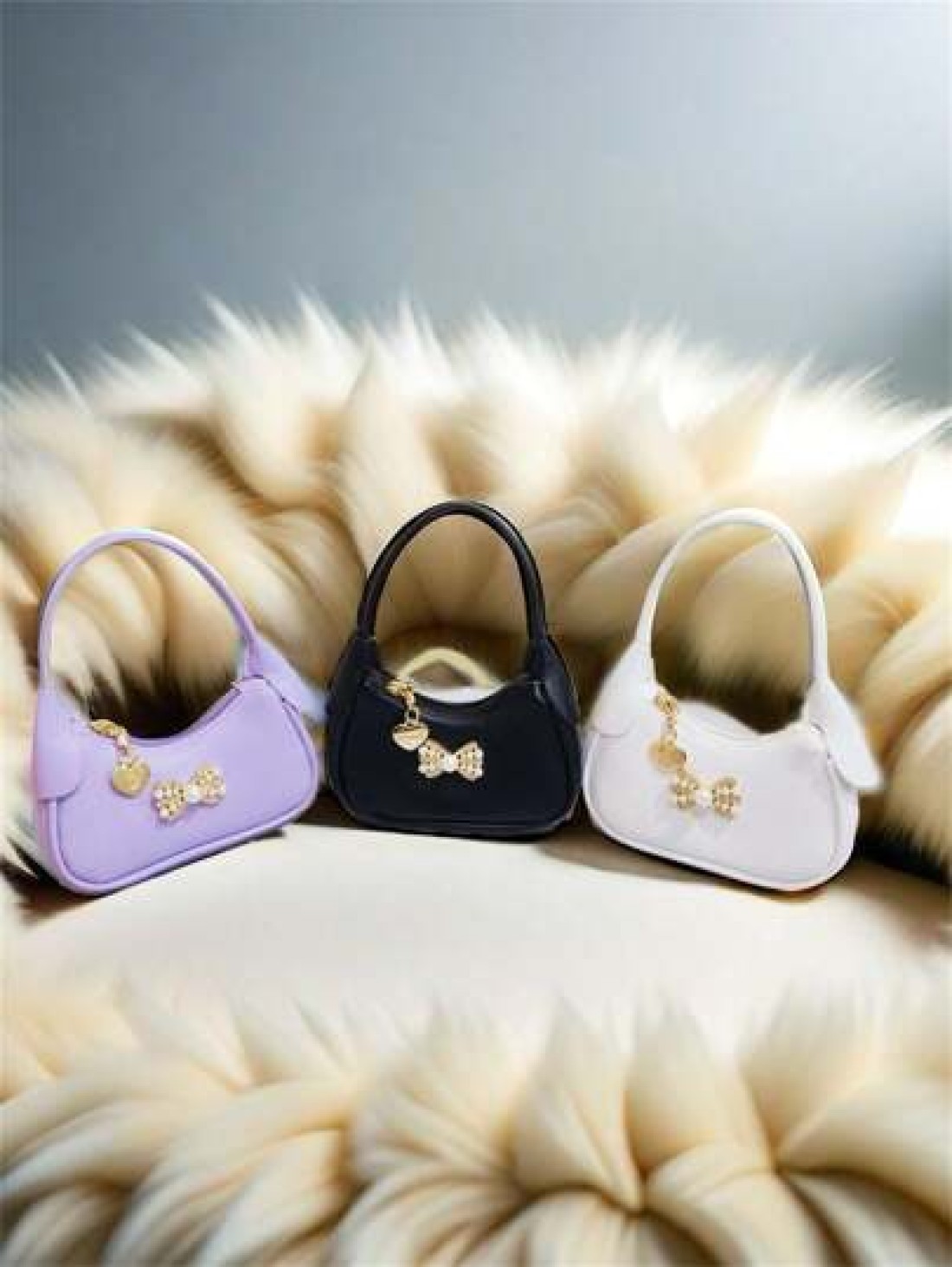 Rhinestone Pearl Bow Decor Girls Handbag New Autumn Winter Fashion Kid s Mini Bag Princess Style Coin Purse Cute Tote Bag Christmas Gift Birthday Present Candy Bag Lipstick Case Accessory Pouch Snack