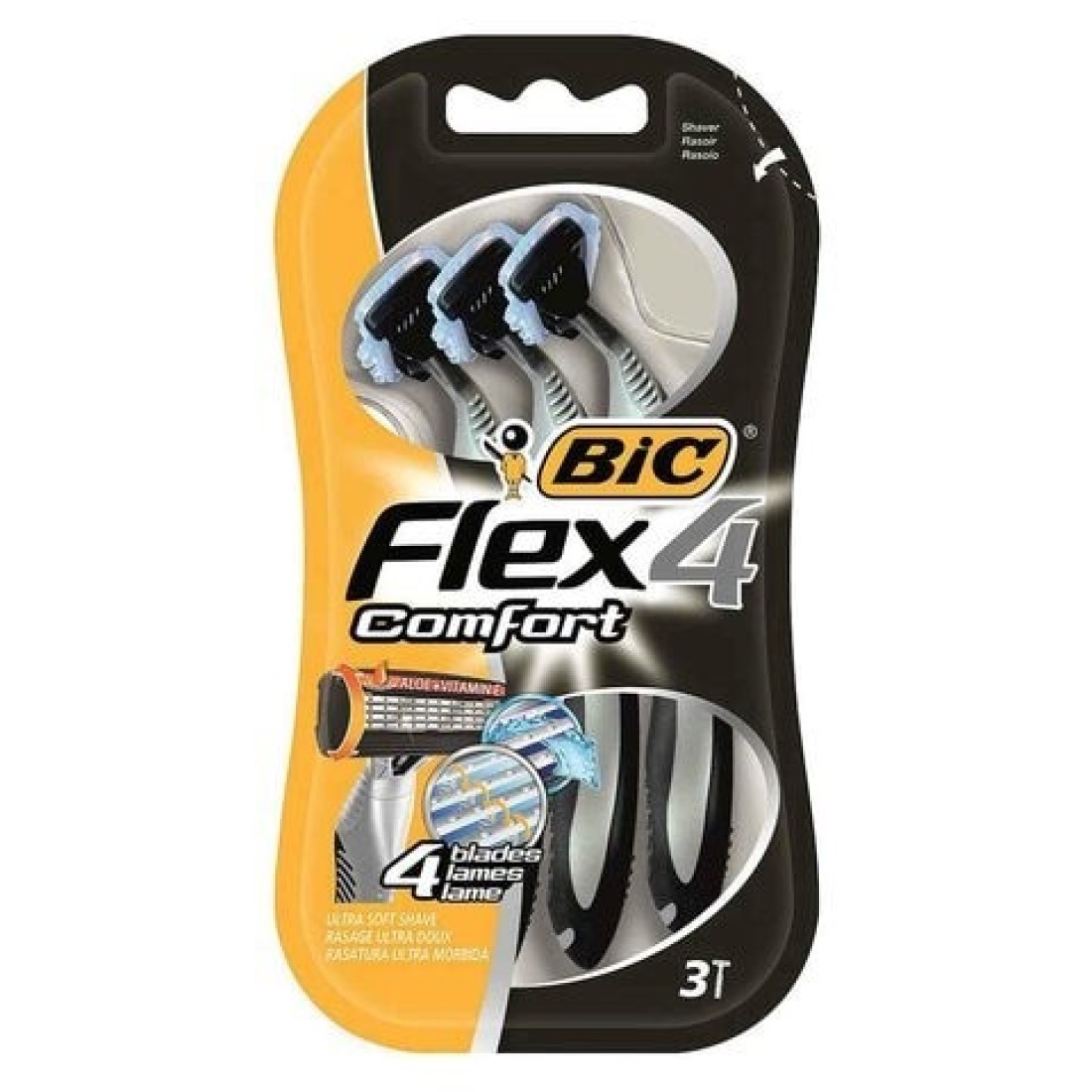 Bic Flex 4 Comfort Blister Razor Set, 3 Pieces