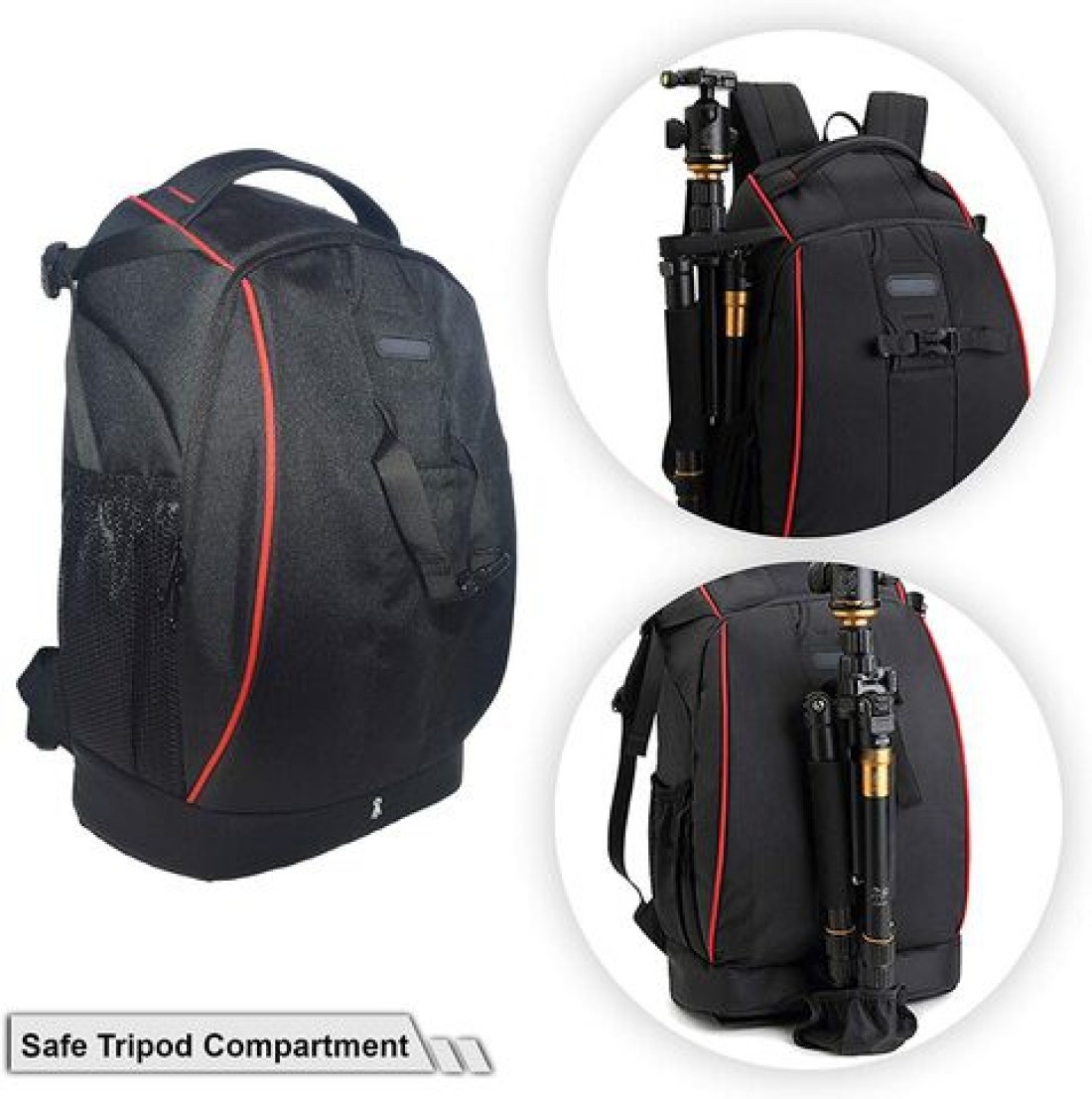 Coopic Camera Case Backpack Waterproof Shockproof 11.41X7.5X16.5 Inches Bag (Grey Interior) For Canon Nikon Sony Olympus Pentax Mirrorless Laptop Lenses Batteries Chargers Cables And More