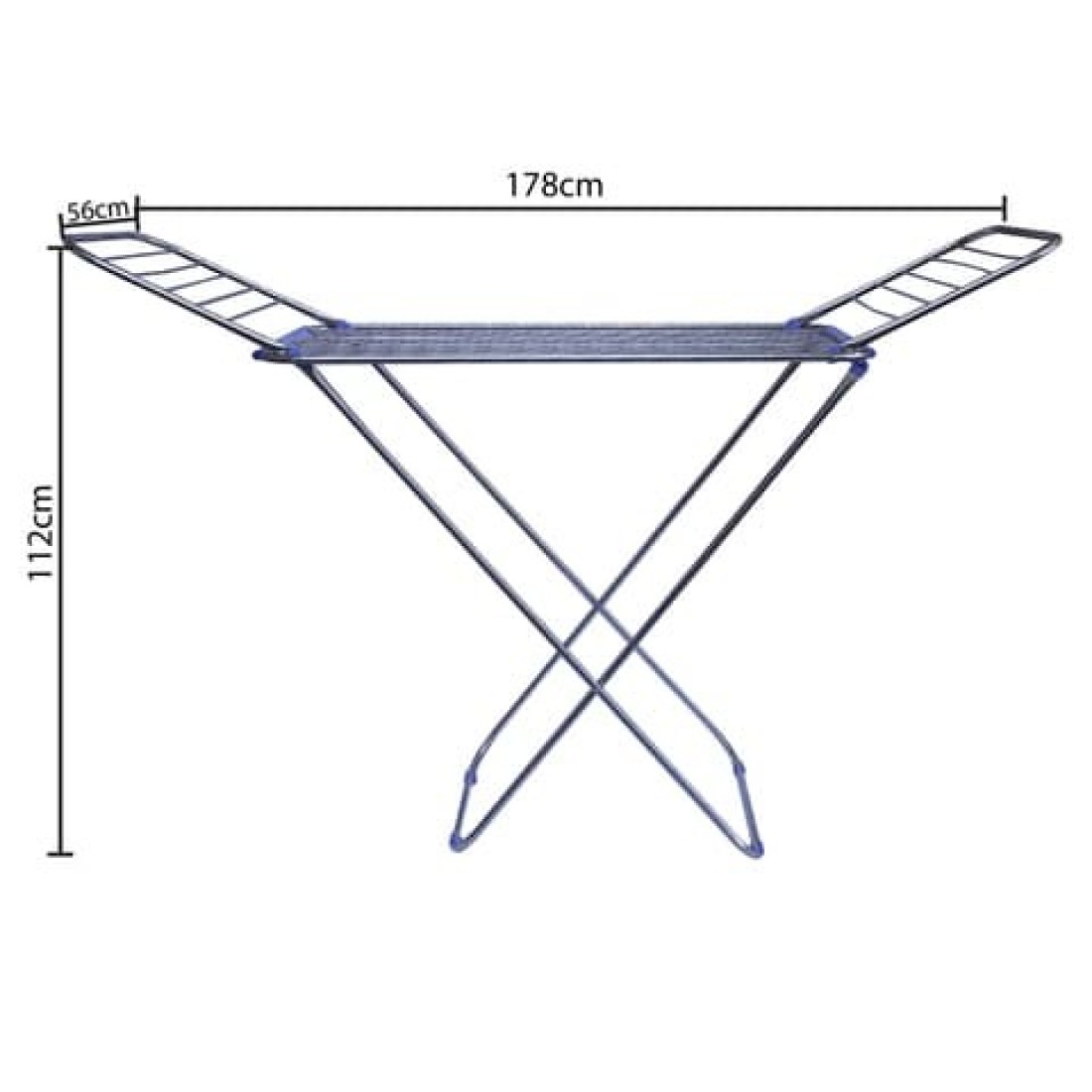 Stainless steel clothes drying rack, adjustable and foldable for easy storage, for indoor and outdoor use