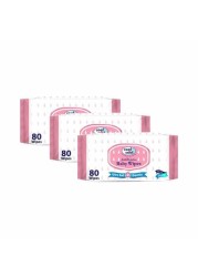 Cool & Cool Ultra Soft & Gentle Baby Wipes 80 Pieces x3