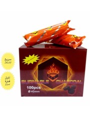 الصقر - 100 قطعة بخور سريع الإشعال بالفحم - فحم لايت - أقراص فحم ذكية - 40 ملم