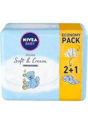 NIVEA BABY WIPES SFT&CRM 63S 2+1 FREE