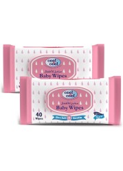COOL&COOL BABY WIPES 2X40S