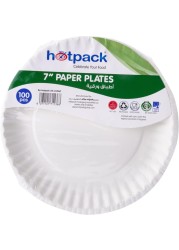 HOTPACK LIGHT PAPER PLATE 7""100PC
