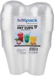 Hotpack crystal clear pet cups 12oz with dome lid 25pcs
