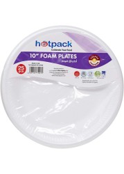 HOTPACK ROUND FOAM PLATE 10""