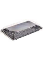 Hotpack | Black Sushi Container 215 X 136 X 21 Mm Base With Lid (Sc03B) | 5 Pieces