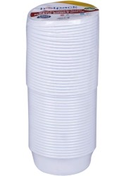 Hotpack-White Plastic Bowl 225 Cc+Lid 25Pcs