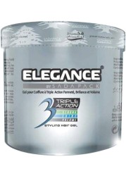 Elegance Triple Action Hair Gel - Silver, 1000ml | Strong Hold, Glossy Finish, Flexible Styling