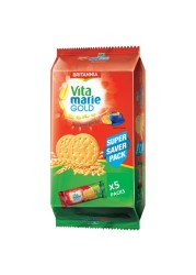 Britannia Vita Marie Gold Tea Time Biscuit Super Saver Pack, 122g Pack of 5