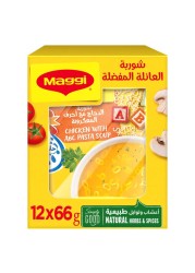 Nestle Maggi Chicken Noodles with Pasta Soup 66g Pack of 12