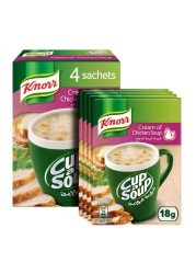 Knorr Cup-A-Soup Cream Of Chicken Soup 22g Pack of 4