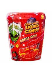Alien&#39;s Sour Strawberry Flavour Jelly Stick with Liquid Candy, 96g