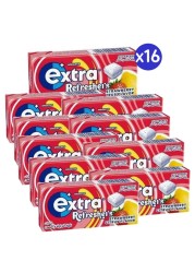 Wrigley&#39;s Extra Refreshers Strawberry Citrus Sugarfree Chewing Gum, 15.6g Pack of 16