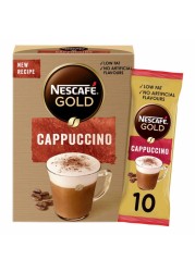 Nescafe Gold Cappuccino Sweetened Coffee Mix , 15.5g Pack of 10