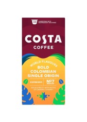 Costa Coffee Bold Colombian Single Origin Espresso Coffee 10 Capsules