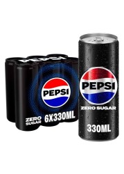 Pepsi Zero Cola Beverage Cans 330ml Pack of 6