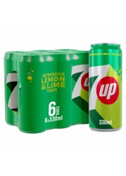 7Up Carbonated Soft Drink Cans 330ml Pack of 6