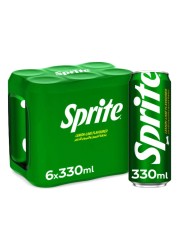 Sprite Regular Lemon Lime Flavoured Carbonated Soft Drink Can 330ml Pack of 6