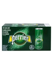 Perrier Sparkling Carbonated Mineral Water Cans 250ml Pack of 10