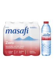 Masafi Zero % Sodium Free Water 500ml Pack of 12