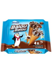 Igloo Balou Balou Chocolate and Vanilla Ice Cream Cone, 120ml Pack of 4