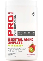 GNC Pro Performance Essential Amino Complete Plus Energy, Strawberry Kiwi, 15.9 oz, Supports Muscle Recovery