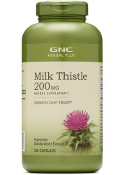 GNC Herbal Plus Milk Thistle 200mg Supports Liver Health 300 Capsules