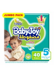 Baby Joy Compressed Diamond Diapers Junior Size 5 14-23kg Jumbo Pack 40 Diapers