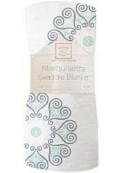 SwaddleDesigns Marquisette Receiving Swaddle Blanket for Baby Boys &amp; Girls, Soft Premium Cotton Muslin, Best Shower Gift, SeaCrystal Medallions, Parent Picks Award Winner Small