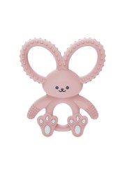 Dr. Brown&#39;s Flexees Pink Bunny, Soft 100% Silicone Baby Teether, BPA Free, 3m+