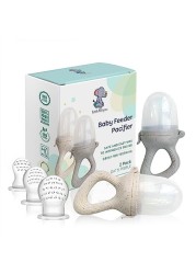 LittleWhispers Baby Fruit &amp; Food Feeder Pacifier - Pacifier Feeders for Fresh Fruit or Frozen Breastmilk - Infant Teething Relief - Set of 2