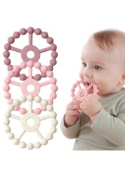3 Pack Ring Teether Baby Infant Toys, Silicone Teething Ring Toys for Babies 0-6 Months, Seposeve Baby Teethers 6-12 Months 12-24 Months, Easy to Grasp Toy, Baby Teething Relief, Purple Pink White