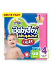 بيبي جوي حفاضات كولوتيه مقاس كبير 4 9-14 كغ حزمة عملاقة من 68