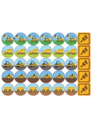 PUTSKA Tractor Crane Theme Potty Training Reusable Stickers